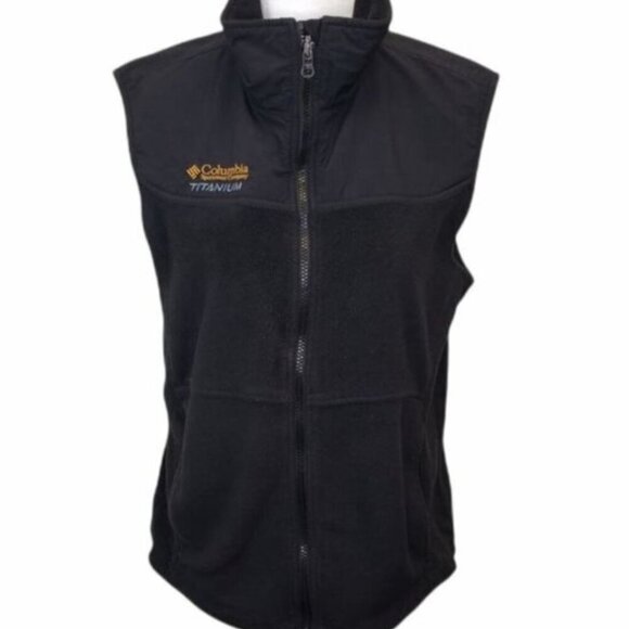 Columbia Titanium Fleece Vest Full Zip Black Women's Size Medium Outdoor Hiking - Picture 1 of 14
